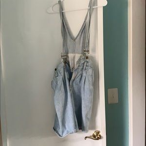 Light wash overalls